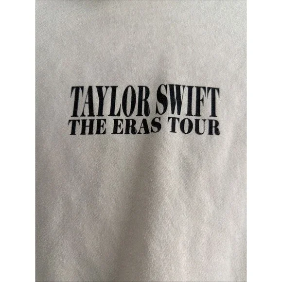 Taylor Swift The Eras Tour Official Merchandise Hoodie Cream Size Med Oversize - Picture 2 of 5